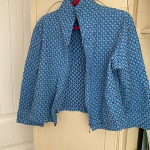 Teal crinkle jacket